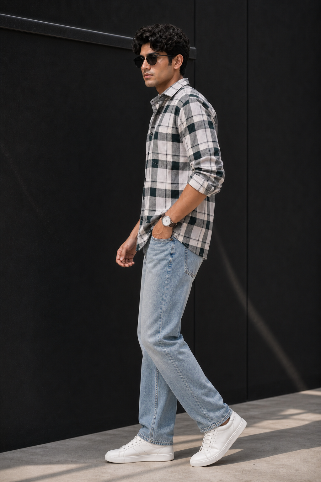 Men Green Check Casual Shirt | Daily Wear & Outing PRA-5680