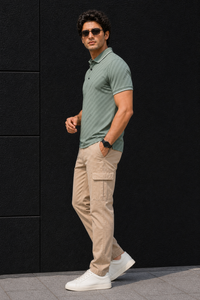 Men Premium Pista Striped Polo T-Shirt with Snap Buttons 144