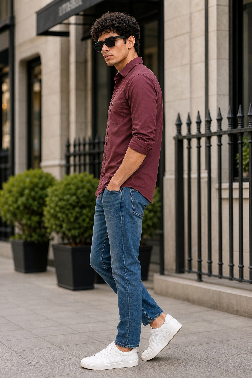 Men Mud Wine Solid Casual Shirt | Full Sleeve Shirt JK-455