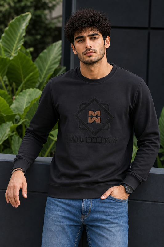 Men Black Graphic Printed Full Sleeve Sweatshirt ATL3028
