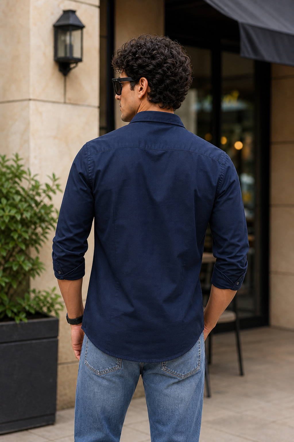 Men Inkblue Solid Casual Shirt | Full Sleeve Shirt JK-455