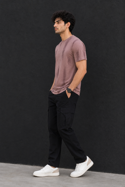 Men Onion Embossed Geometric Printed Round Neck T-Shirt ATL80207