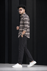 Men Black Checkered Shirt - Casual Party & Office Wear PRA-5680