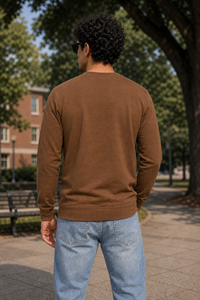 Men Khakhi Graphic Crewneck Sweatshirt ATL3063