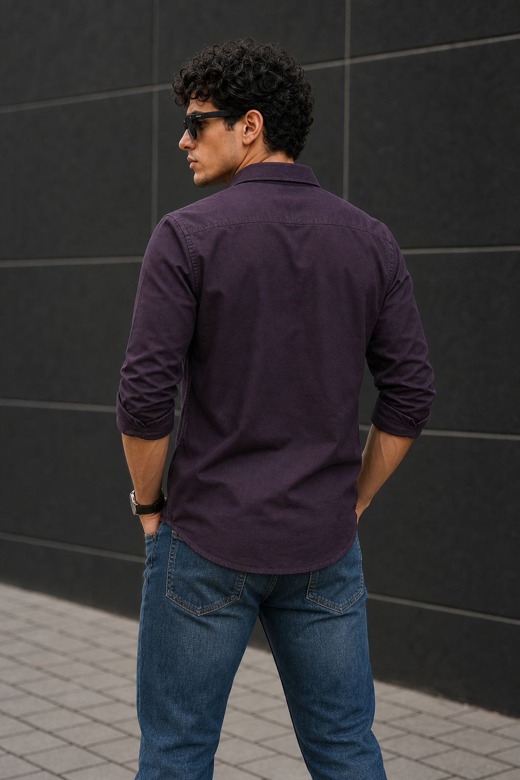 Men Wine Solid Casual Shirt | Full Sleeve Shirt JK-455