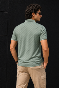 Men Premium Pista Striped Polo T-Shirt with Snap Buttons 144