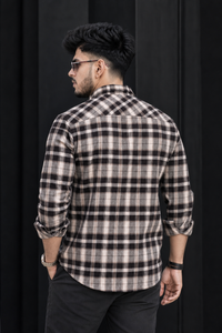 Men Black Checkered Shirt - Casual Party & Office Wear PRA-5680
