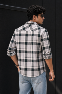Men Green Check Casual Shirt | Daily Wear & Outing PRA-5680