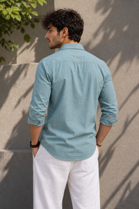 Men Solid Pista Premium Cotton Long Sleeve Shirt GIZA