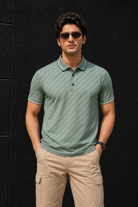 Men Premium Pista Striped Polo T-Shirt with Snap Buttons 144