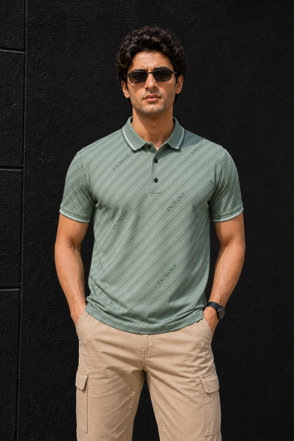 Men Premium Pista Striped Polo T-Shirt with Snap Buttons 144