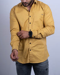 Mustard color color plain casual shirt shirt for casual wear.