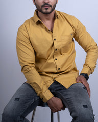 MUSTARD COLOR PLAIN CASUAL SHIRT