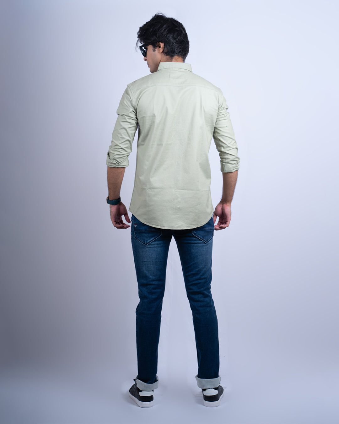 PISTA COLOR PLAIN CASUAL SHIRT