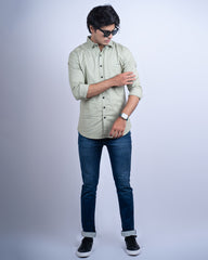 PISTA COLOR PLAIN CASUAL SHIRT