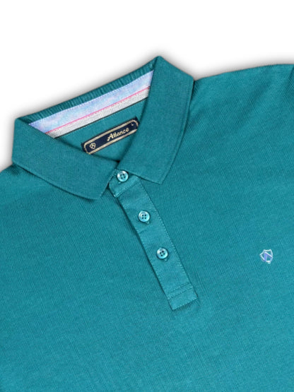Green Solid Collared Half Sleeve T-Shirt for Men | Stylish & Comfortable 428716