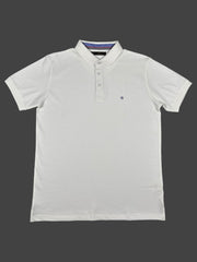 White Solid Collared Half Sleeve T-Shirt for Men | Stylish & Comfortable