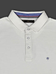 White Solid Collared Half Sleeve T-Shirt for Men | Stylish & Comfortable