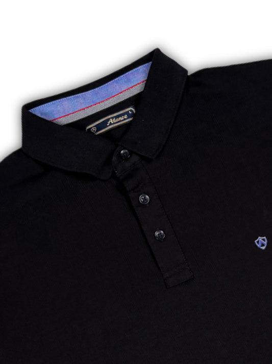 Black Solid Collared Half Sleeve T-Shirt for Men | Stylish & Comfortable