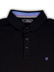 Black Solid Collared Half Sleeve T-Shirt for Men | Stylish & Comfortable