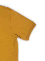 Mustard Solid Collared Half Sleeve T-Shirt for Men | Stylish & Comfortable