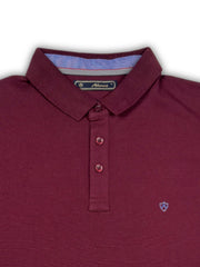 Wine Solid Collared Half Sleeve T-Shirt for Men | Stylish & Comfortable