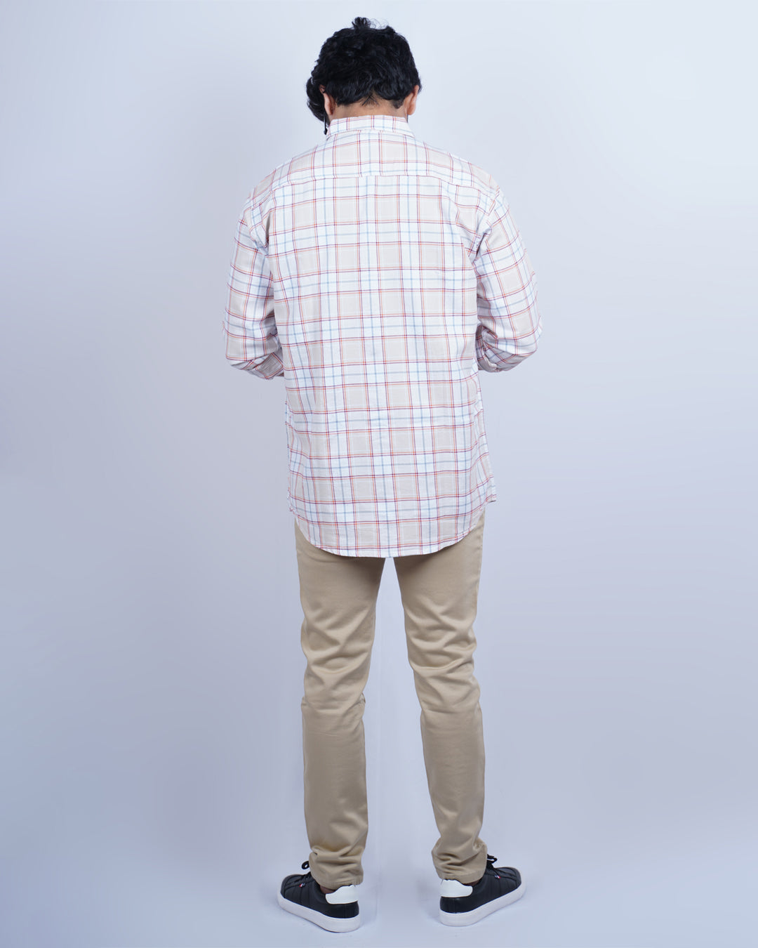 FAWN-WHITE COLOR CHECKS CASUAL SHIRT