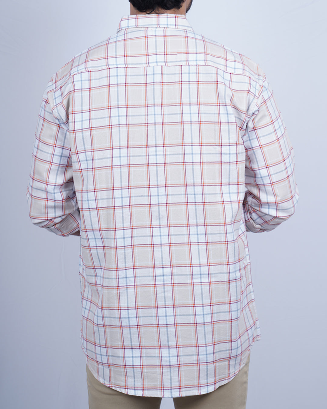 FAWN-WHITE COLOR CHECKS CASUAL SHIRT