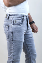 GREY COLOR DENIM WASH JEANS