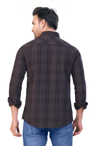 DARK GREY COLOR CHECKS CASUAL SHIRT 15916