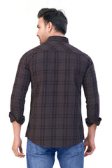DARK GREY COLOR CHECKS CASUAL SHIRT