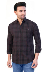 DARK GREY COLOR CHECKS CASUAL SHIRT