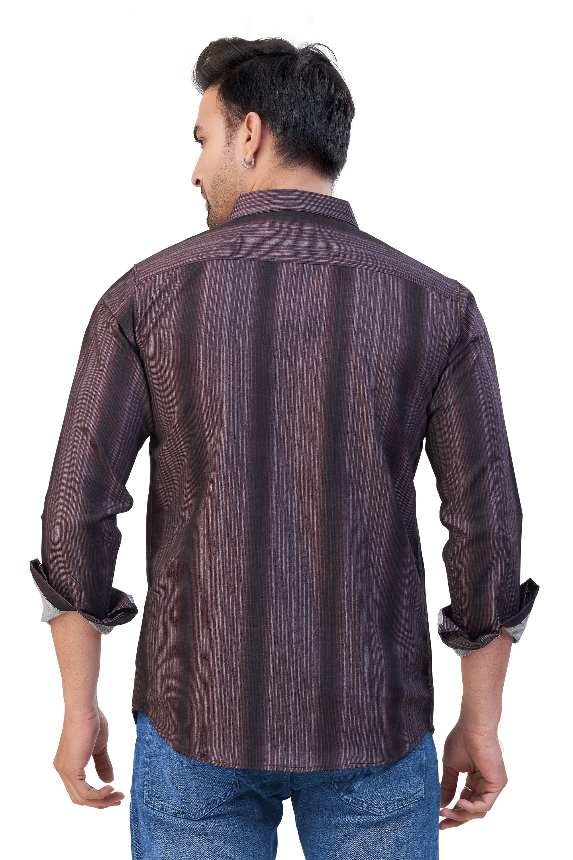 WINE COLOR LINING CASUAL SHIRT 241155650
