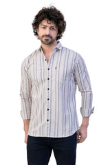 BEIGE COLOR LINNING CASUAL SHIRT