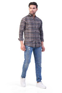 GREY COLOR CHECKS CASUAL SHIRT 15916