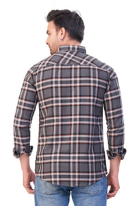 GREY COLOR CHECKS CASUAL SHIRT 15916
