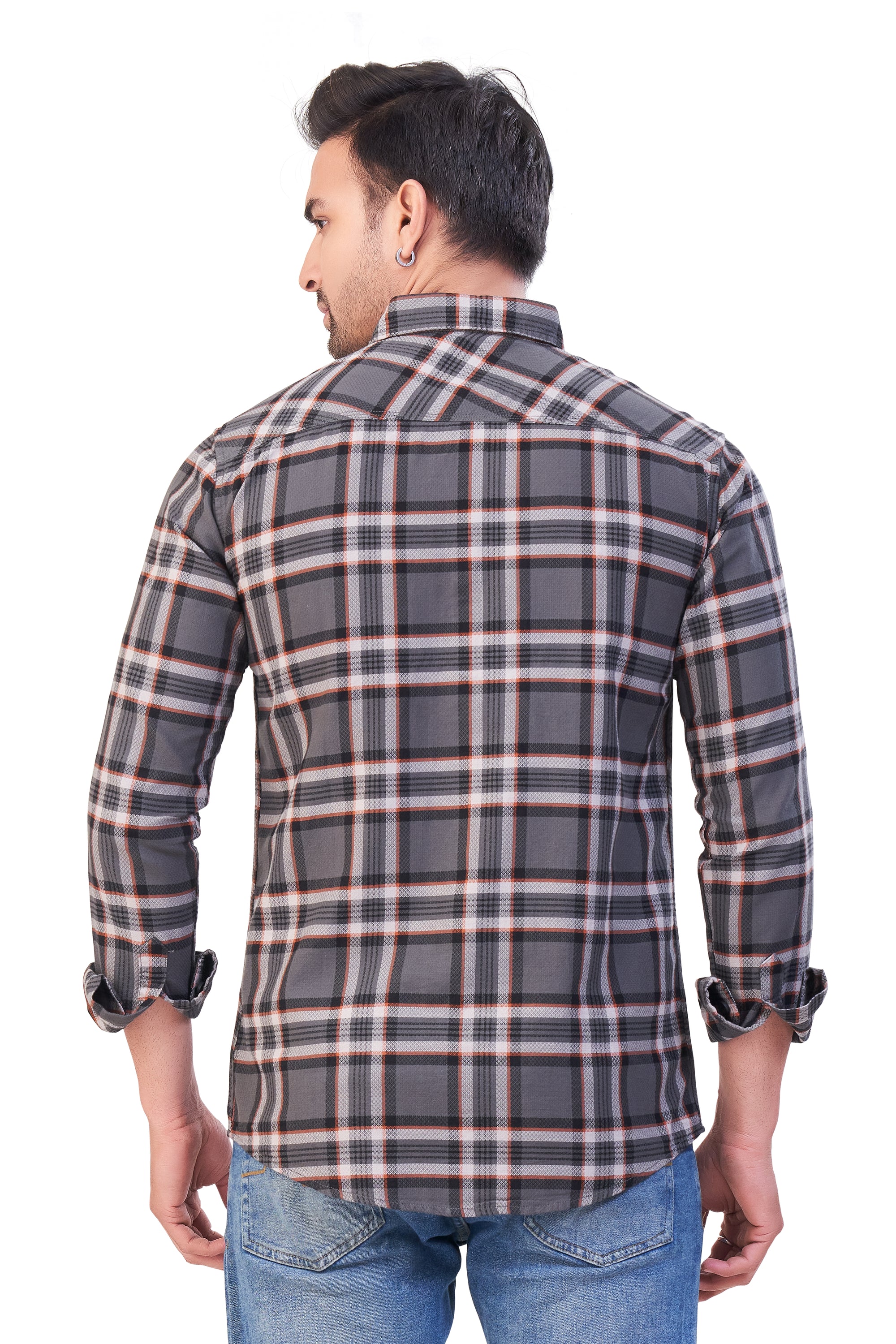 GREY COLOR CHECKS CASUAL SHIRT 15916