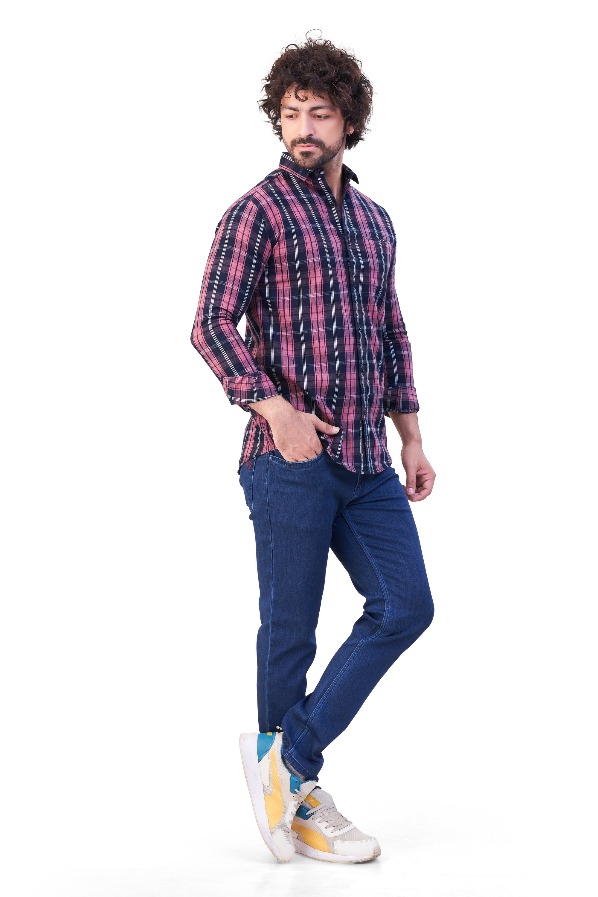 ONION COLOR CHECKS CASUAL SHIRT 241139859