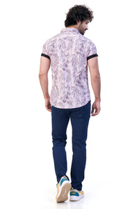 PINK COLOR PRINT CASUAL SHIRT 26092