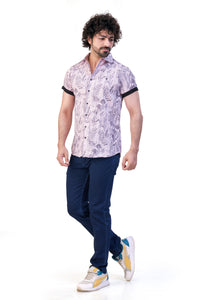 PINK COLOR PRINT CASUAL SHIRT 26092