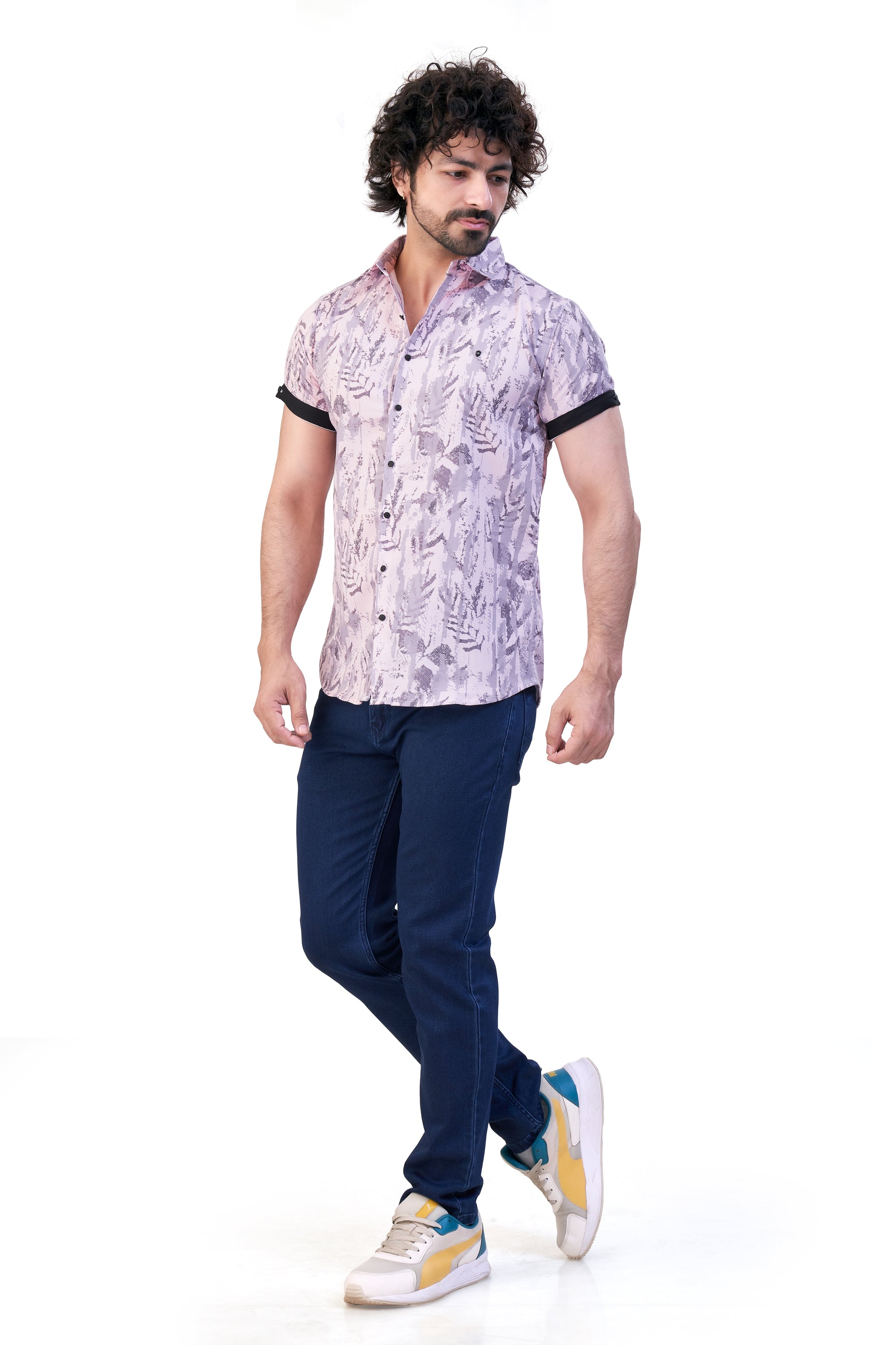PINK COLOR PRINT CASUAL SHIRT 26092