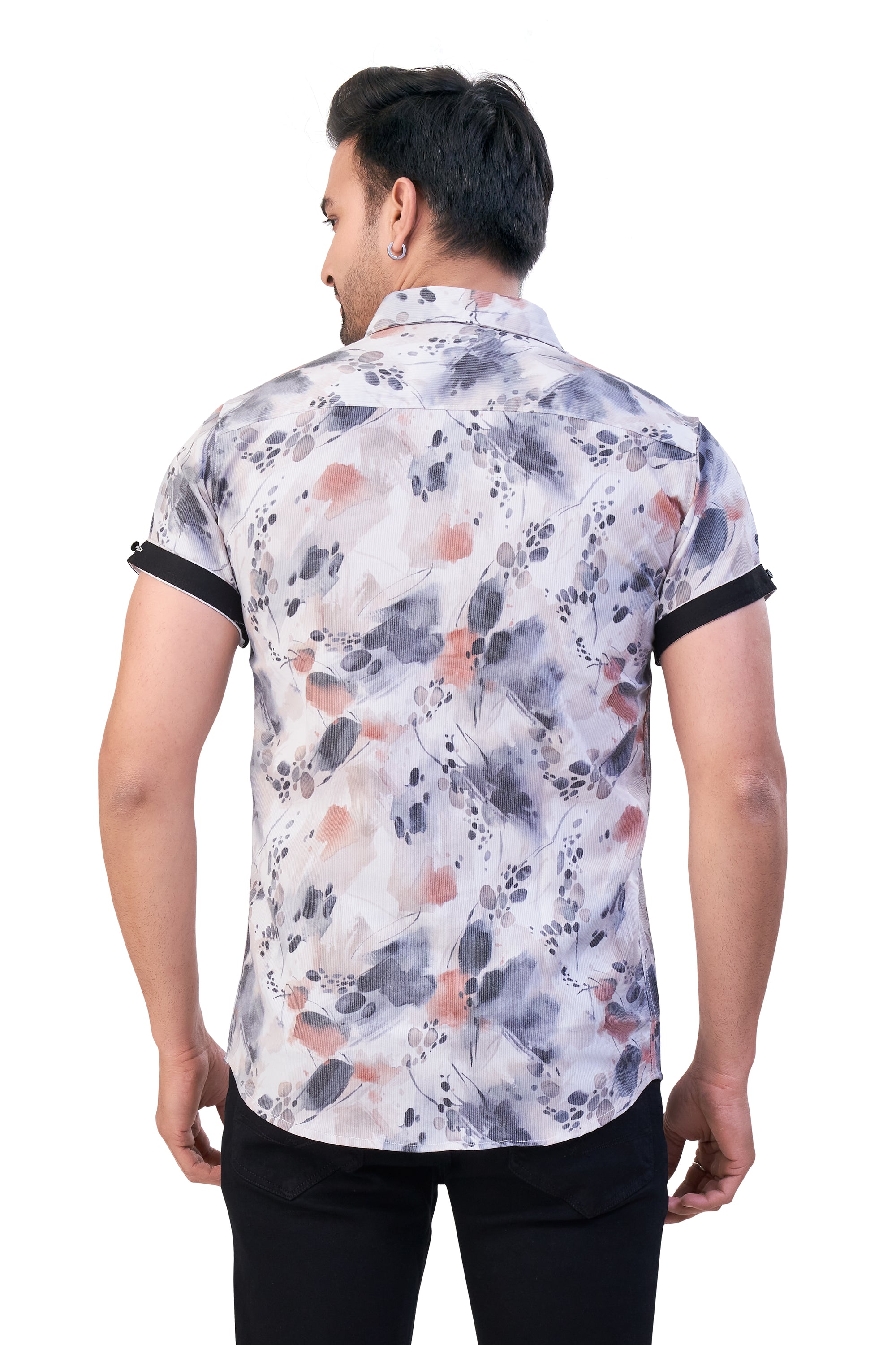 RUST COLOR PRINT CASUAL SHIRT 26092