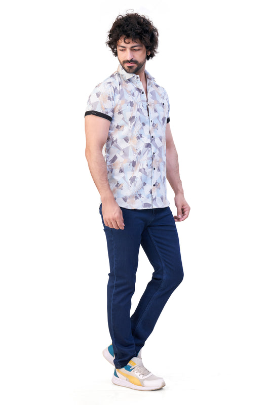 SKYBLUE COLOR PRINT CASUAL SHIRT