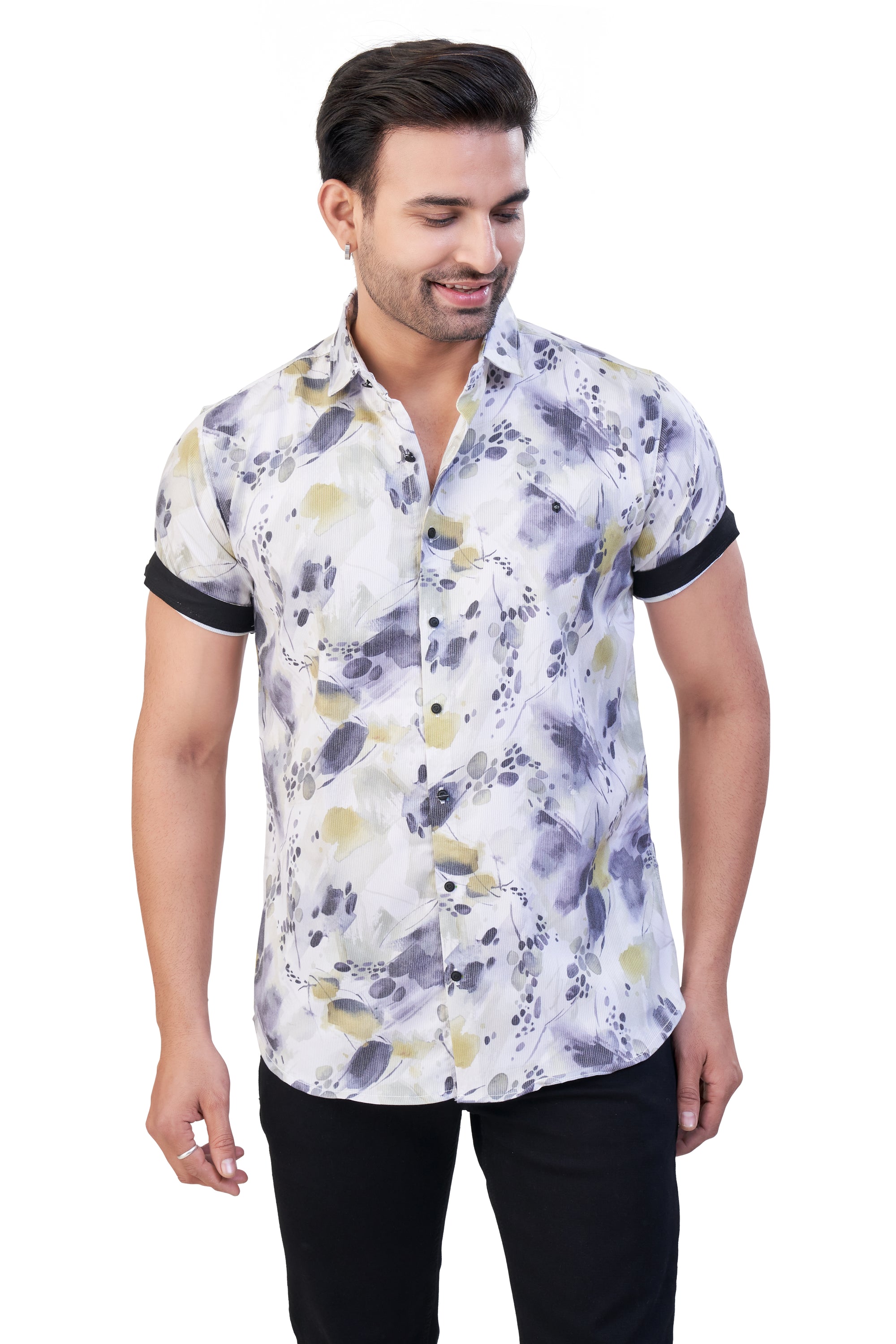 GREEN COLOR PRINT CASUAL SHIRT 26092