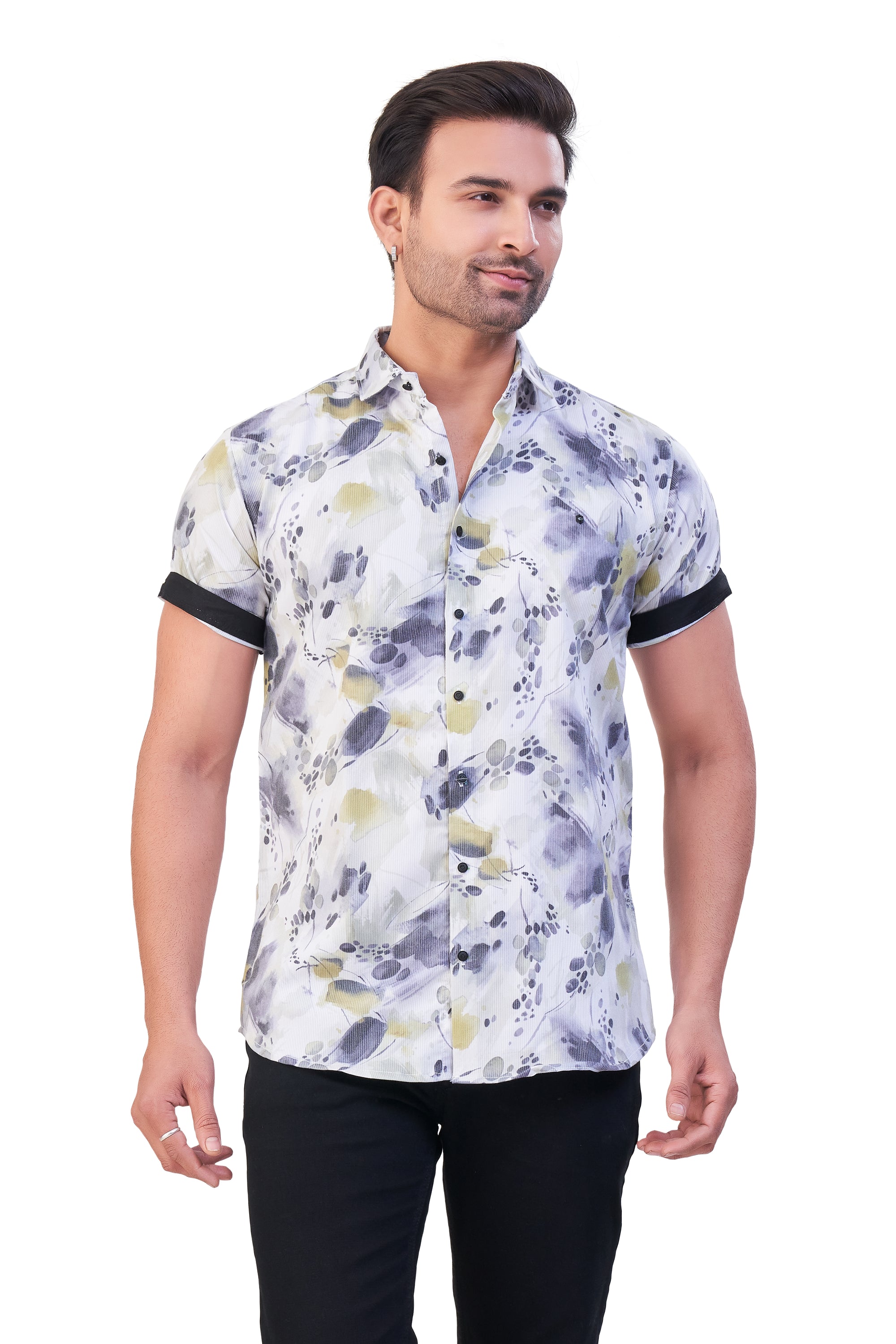 GREEN COLOR PRINT CASUAL SHIRT 26092