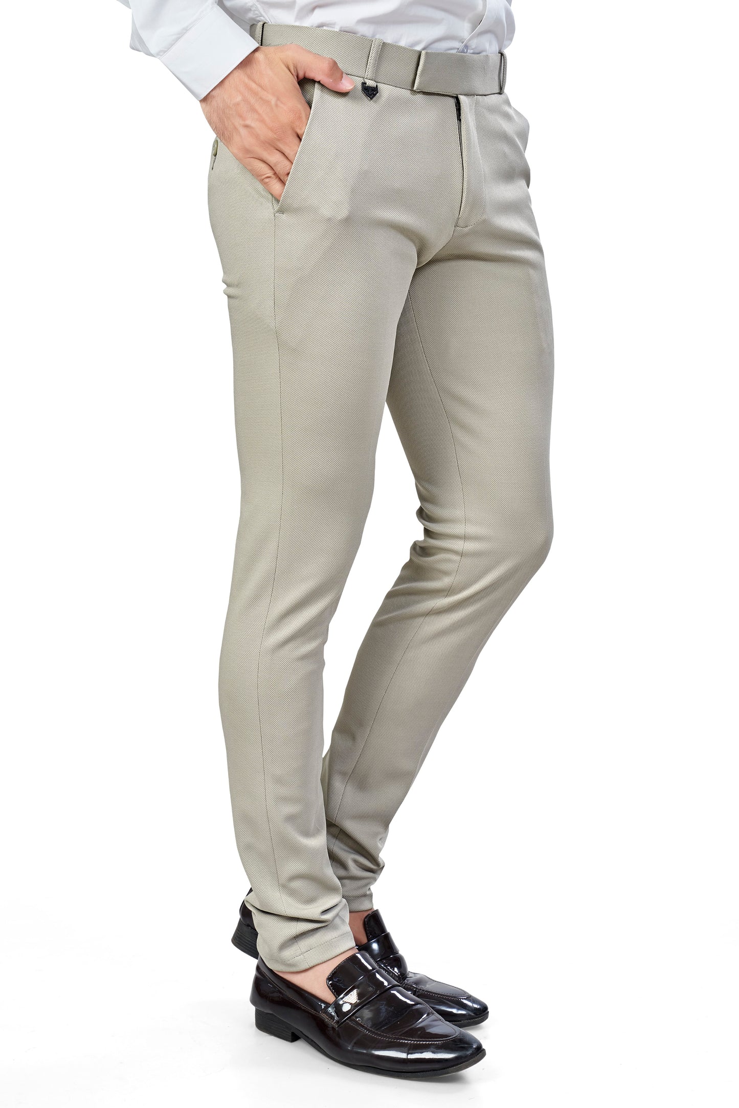 Beige Color Textured Plain Trouser for Men | Stylish & Comfortable Bottomwear 251078476