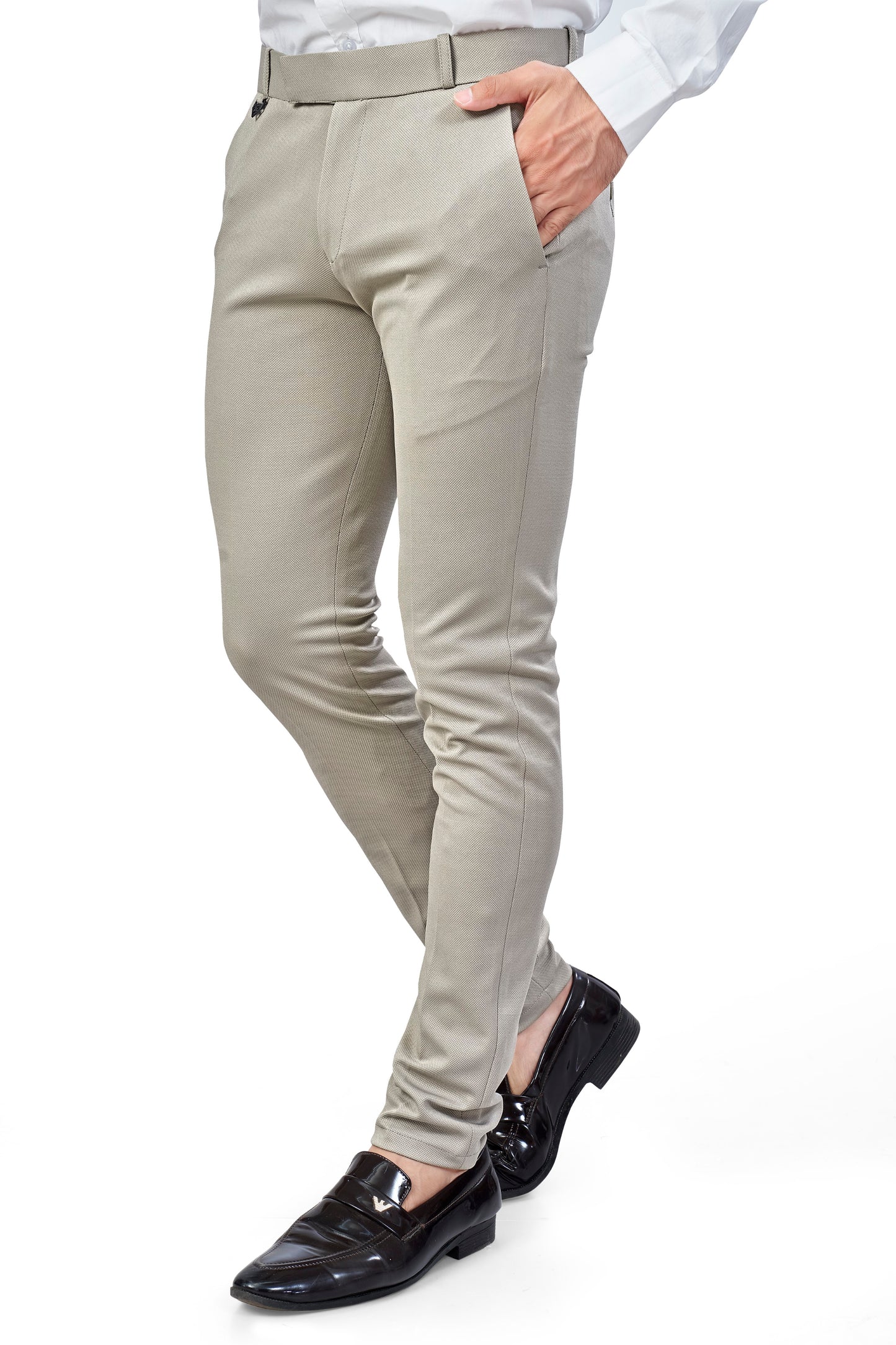 Beige Color Textured Plain Trouser for Men | Stylish & Comfortable Bottomwear 251078476