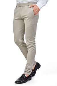Beige Color Textured Plain Trouser for Men | Stylish & Comfortable Bottomwear MATTY