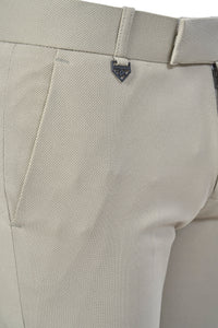Beige Color Textured Plain Trouser for Men | Stylish & Comfortable Bottomwear MATTY