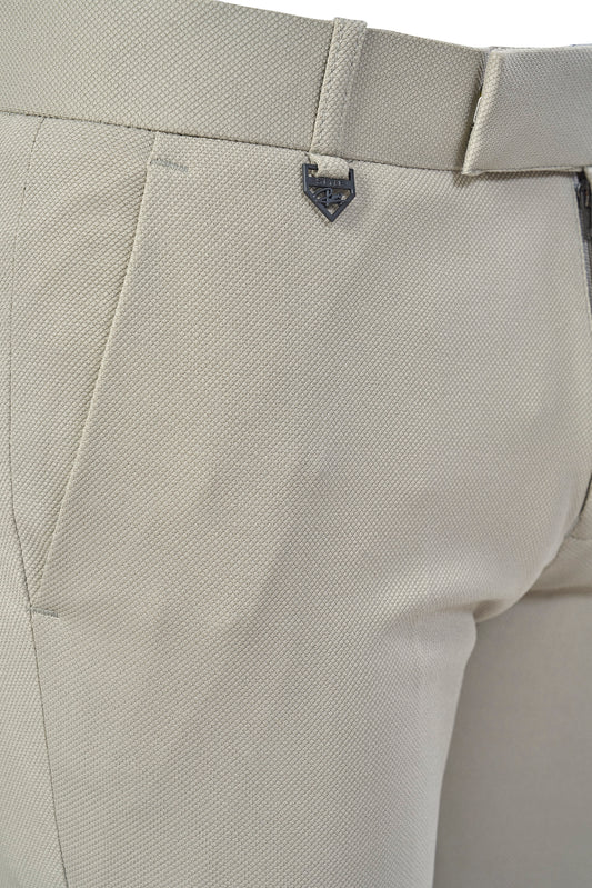 Beige Color Textured Plain Trouser for Men | Stylish & Comfortable Bottomwear 251078476